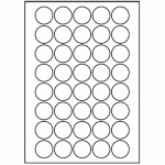 156 - Label Size 32mm dia - 40 labels per sheet