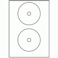 160 - Label Size CD/DVD 117.5mm - 2 labels per sheet