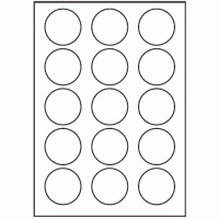 164 - Label Size 50mm dia - 15 labels per sheet