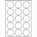 172 - Label Size 53mm dia - 15 labels per sheet