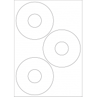 40518 - Label Size 115mm dia - 3 label(s) per sheet