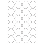 40553 - Label Size 45mm dia - 24 label(s) per sheet