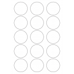 40572 - Label Size 53mm dia - 15 label(s) per sheet