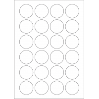 40595 - Label Size 41mm dia - 24 label(s) per sheet
