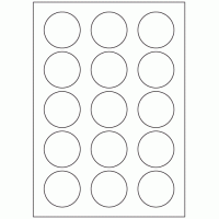 346 - Label Size 50mm dia - 15 labels per sheet