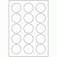 346 - Label Size 50mm dia - 15 labels per sheet 