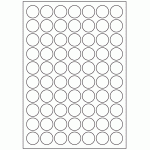 347 - Label Size 25.4mm dia - 70 labels per sheet